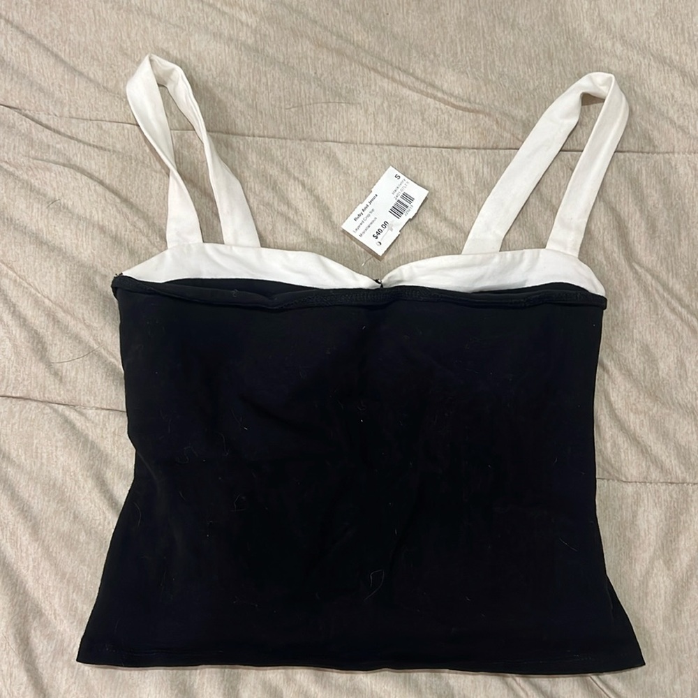 Layered Black & White Crop Top, never worn tags on